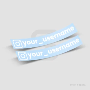 זוג מדבקות אינסטגרם לרכב צבע לבן