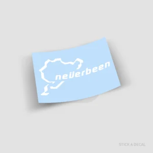 מדבקת ויניל איכותית עם הכיתוב Neverbeen בצבע לבן