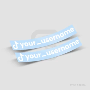 זוג מדבקות טיקטוק לרכב צבע לבן